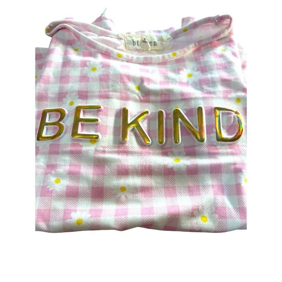 Between Girls Graphic Motivational Top Pink Mult Squares/Flowers i Size 10 - Picture 5 of 6